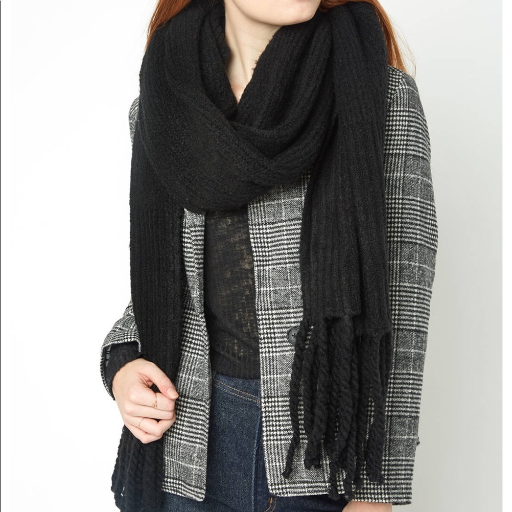 Free People Jaden Ribbed Fringe Blanket Scarf